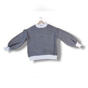 Zesica Oversized Billowing Arm Striped Sweater Womens Size XL